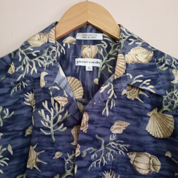 Vintage 90's Y2K Pierre Cardin Men's Cotton Hawaiian Shirt - Picture 5 of 8